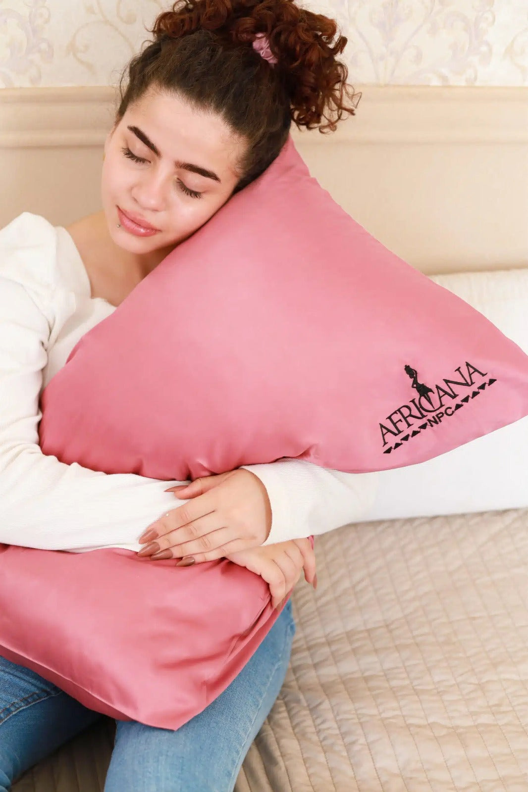 Africana Luxury Satin Pillowcase Pink
