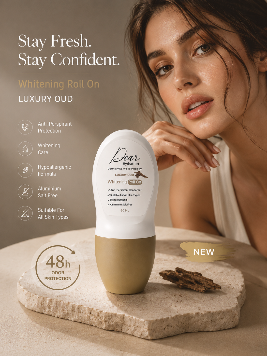 Dear Whitening Roll On Luxury Oud 60ml