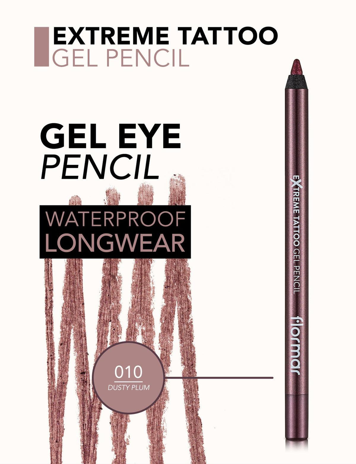 Flormar Extreme Tattoo Gel Pencil 010 Dusty Plum