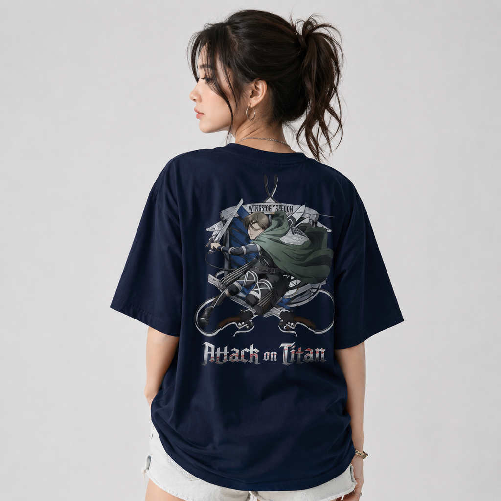 "Attack on Titan" Oversized Anime Graphic Tee