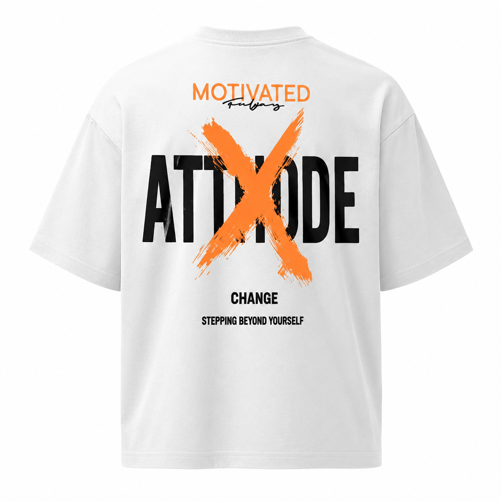 Attitude" Skull Oversized Graphic Tee