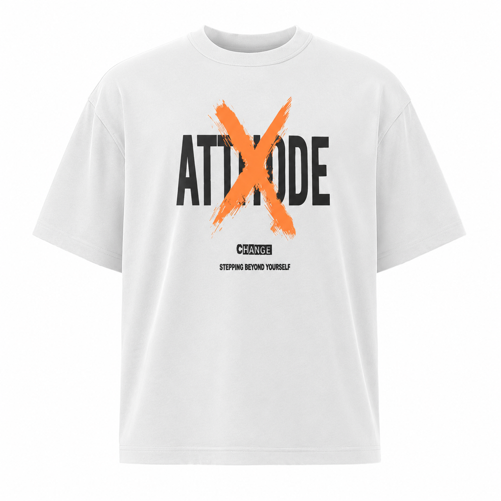 Attitude" Skull Oversized Graphic Tee