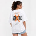 Attitude" Skull Oversized Graphic Tee