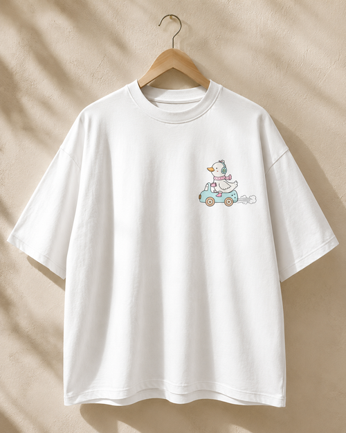 Bad Decision Duck Oversized Unisex T-Shirt – Cute Graphic Streetwear Tee