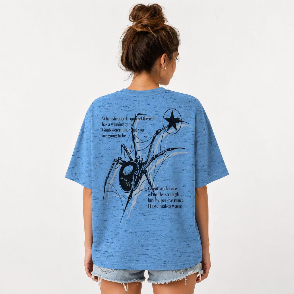 Spider Web Quote Oversized T-Shirt
