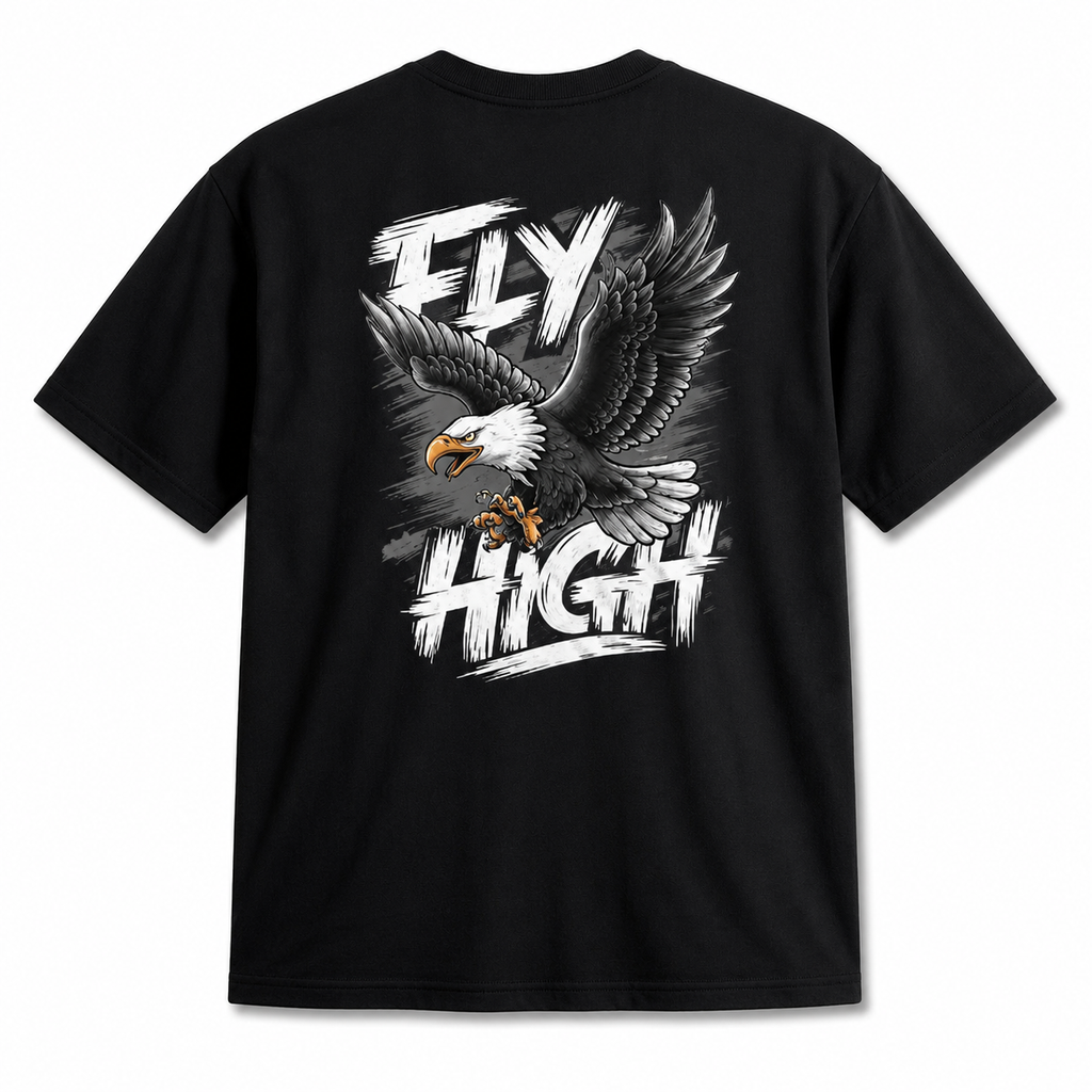 "Fly High" Eagle Oversized Graphic Tee