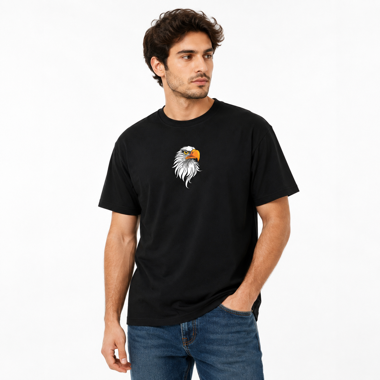 "Fly High" Eagle Oversized Graphic Tee