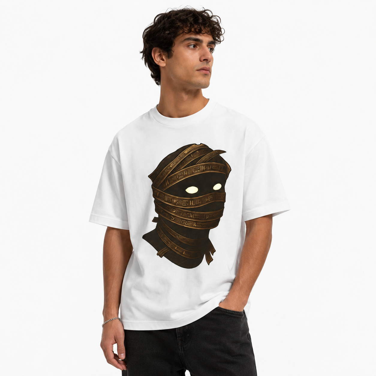 "Golden Mummy" Oversized Graphic Tee