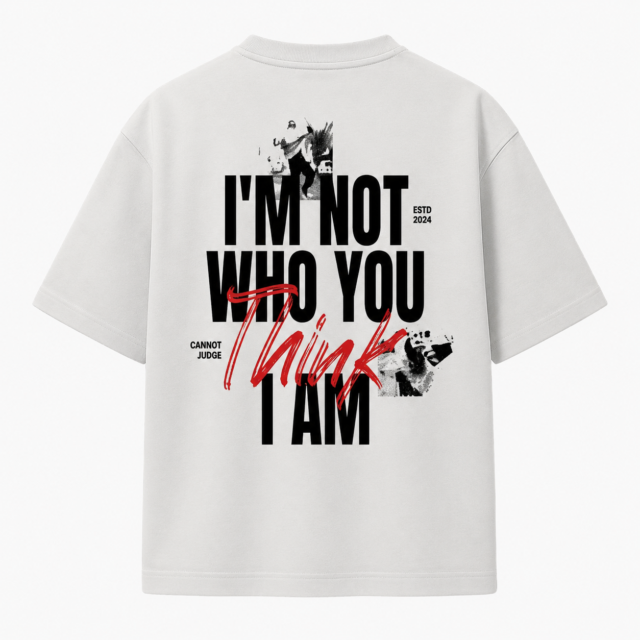 "I Am Not Who I Am" Oversized Graphic Tee