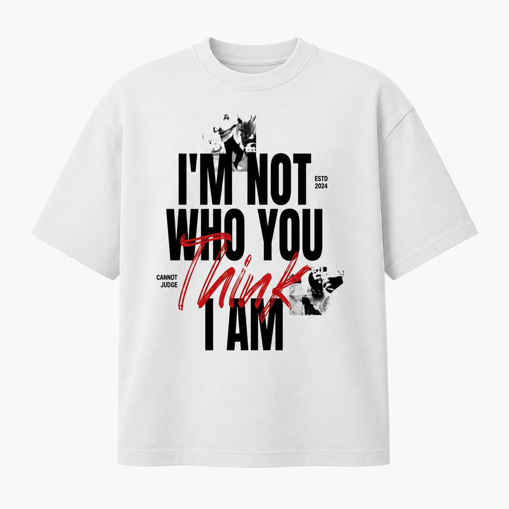 "I Am Not Who I Am" Oversized Graphic Tee