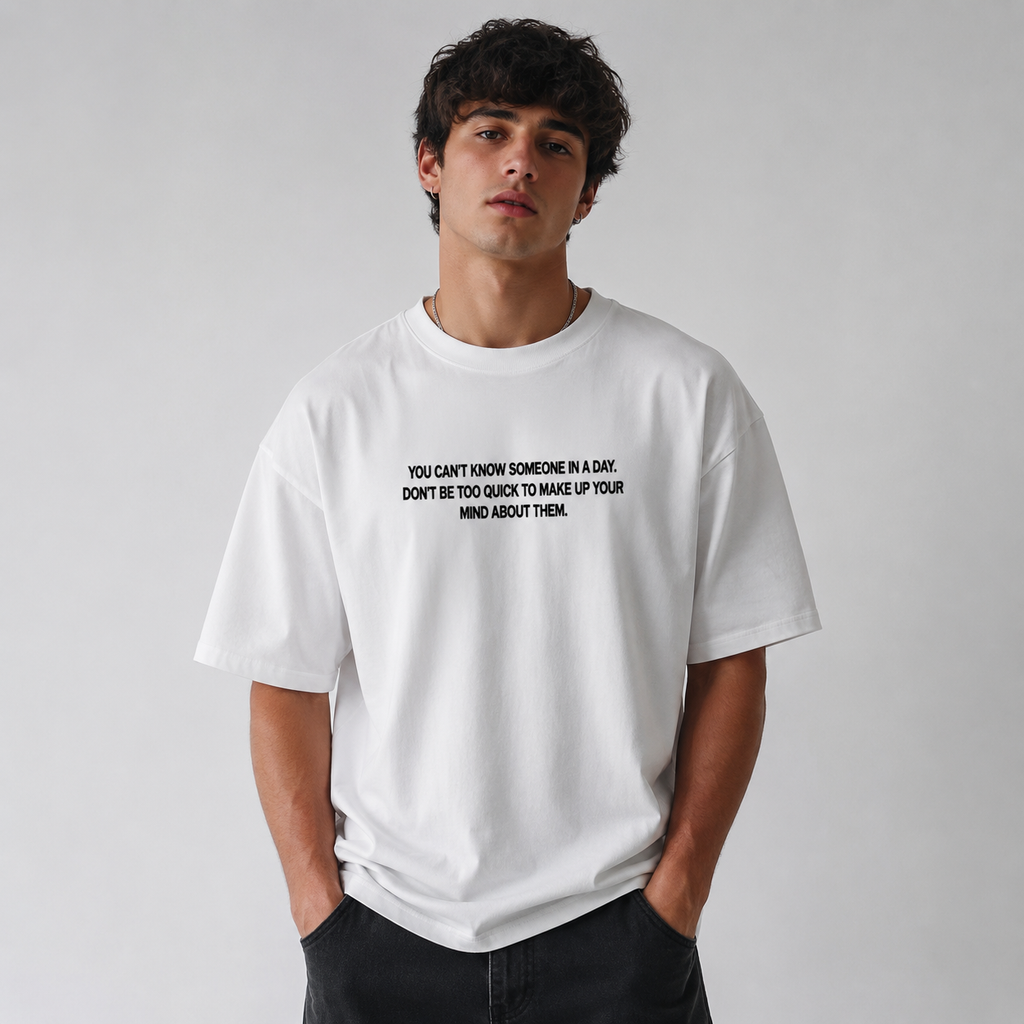 "I Am Not Who I Am" Oversized Graphic Tee