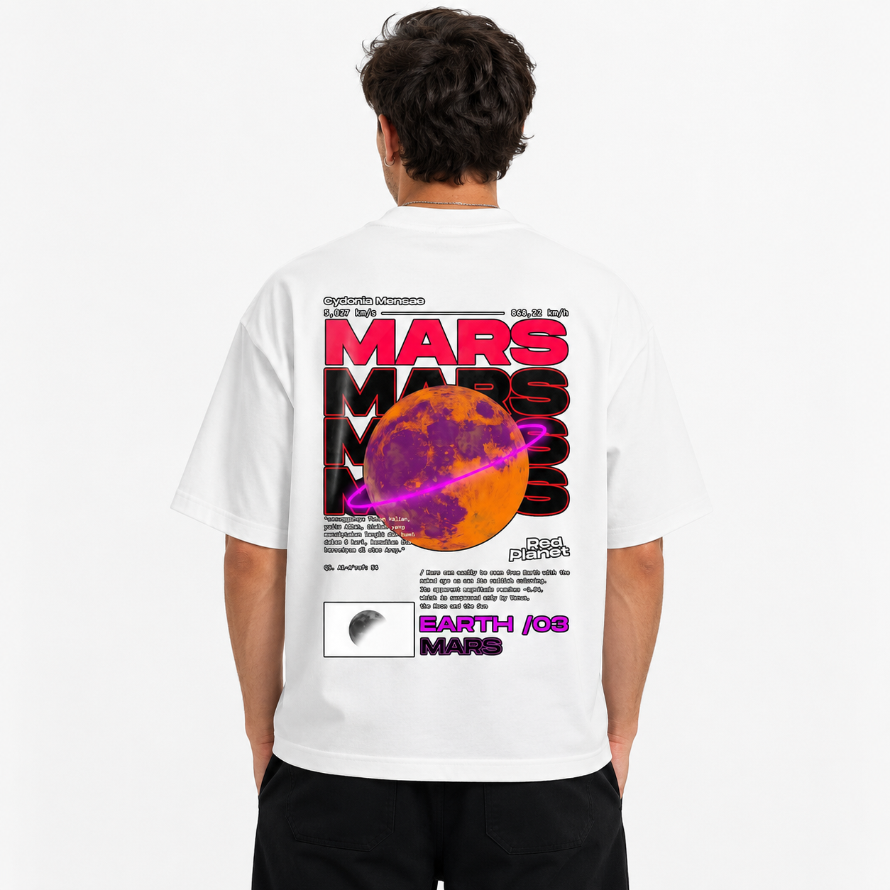 Oversized Mars Graphic T-Shirt