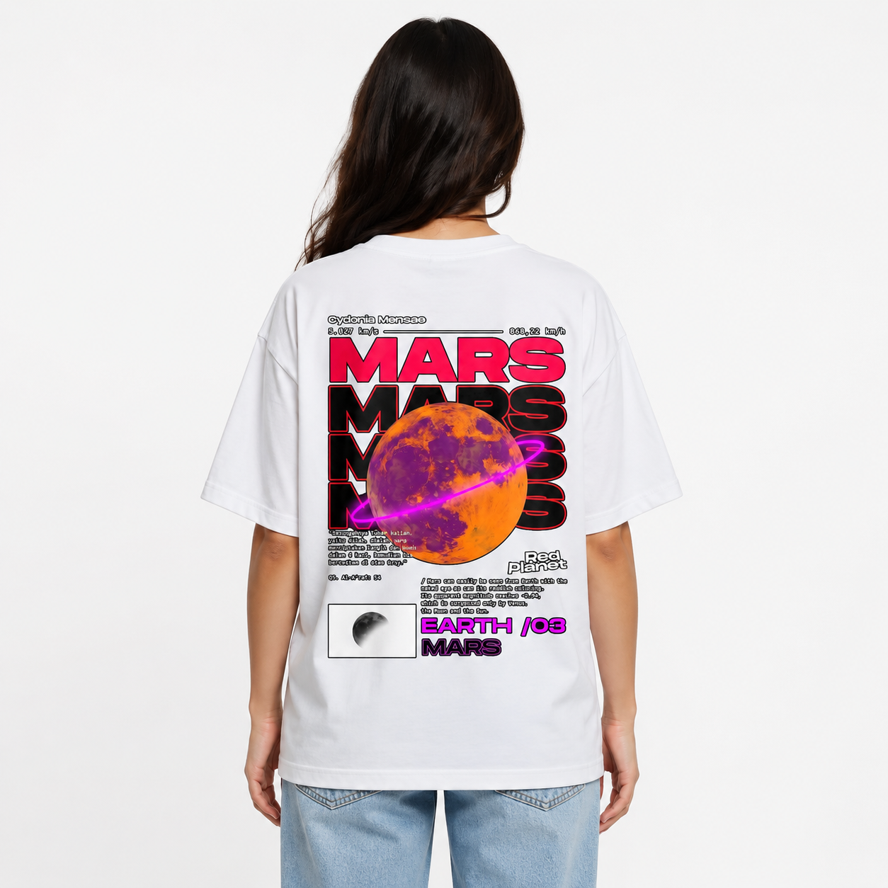 Oversized Mars Graphic T-Shirt