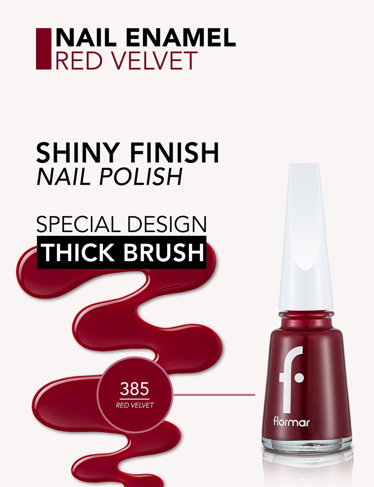 Flormar Nail Enamel 385 Red Velvet New 11ml