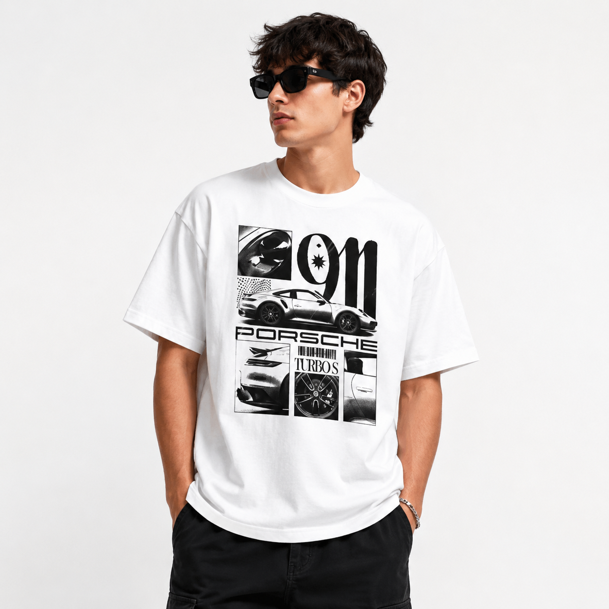 Vintage Sports Car Oversized Graphic Tee
